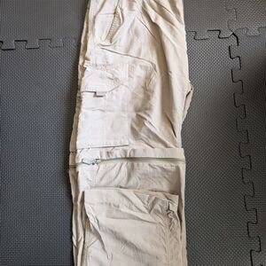 Columbia Cream Cargo Pants Convertible Design